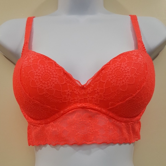 neon orange mesh underwired cup bra 0 3 Neon orange mesh underwired cup bra 0 3